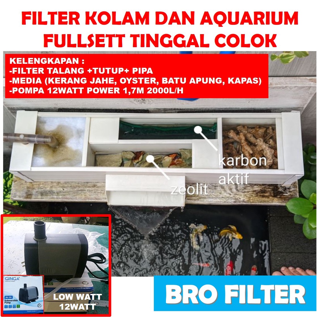 JOZZYMARY - FILTER KOLAM TALANG KOI - FILTER AQUARIUM OUTDOOR FULL SET BERKUALITAS