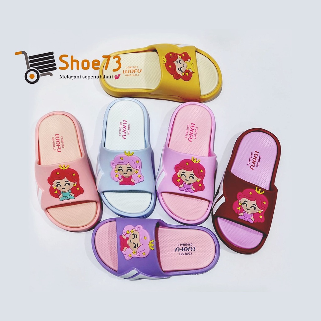 LUOFU E 6213 -E47 SIZE 24-35 ORIGINAL l Sandal Selop jelly anak perempuan l Sendal kokop anak cewek impor