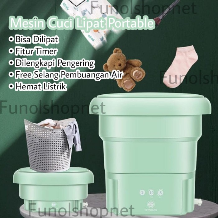 Mesin Cuci Lipat Portable dengan Pengering Kapasitas 2Kg