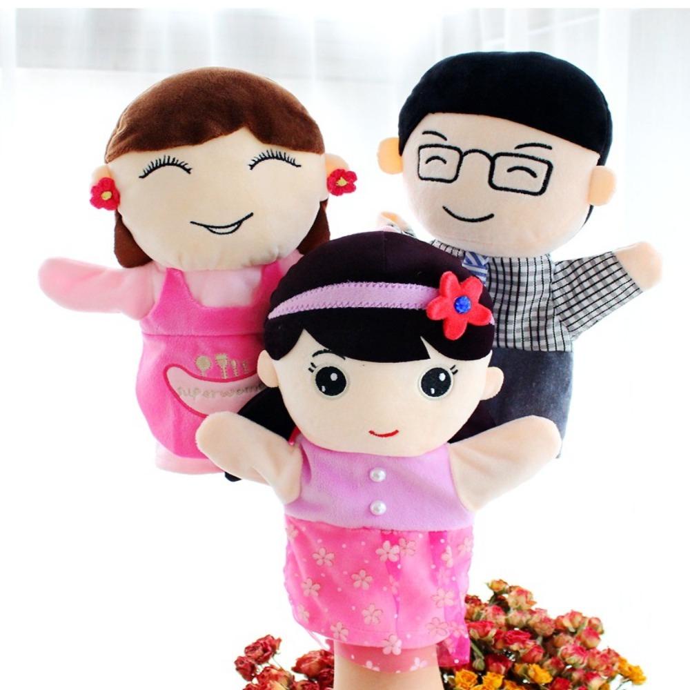 Nickolas1 Wayang Jari Keluarga Baby Plush Doll Mainan Boneka Jari Anggota Keluarga Wayang Tangan Edukasi Anak Perempuan Kids Familys Hand Puppets