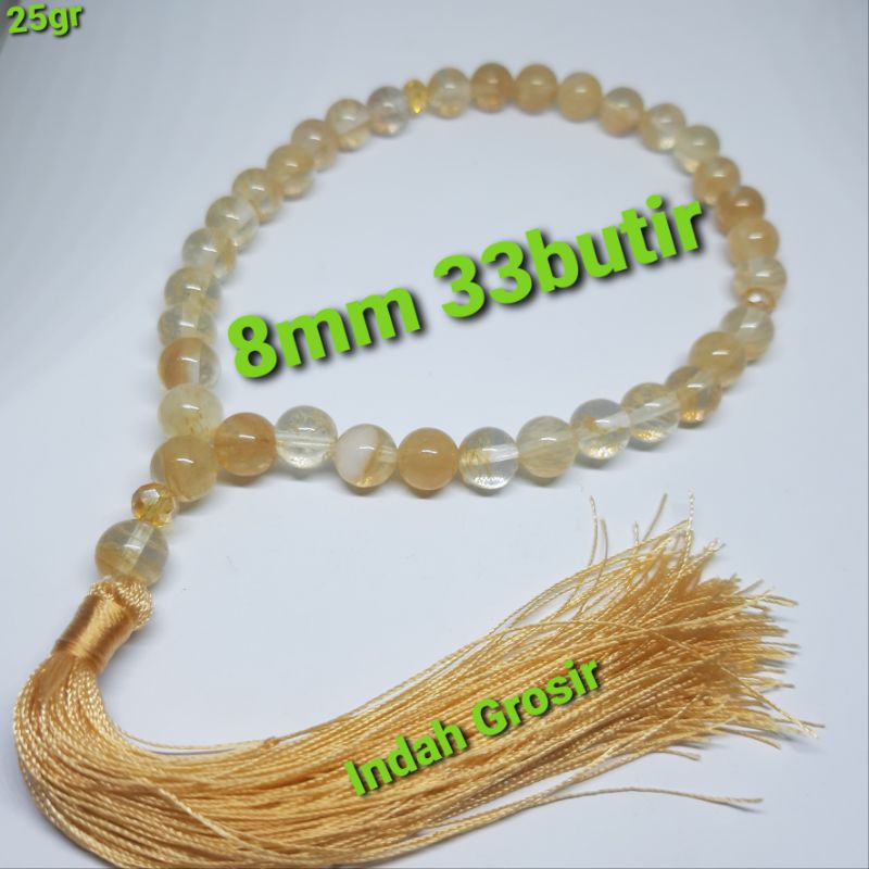 Tasbih Batu Rambut Cendana Atau Serat Cendana 8mm 33Butir Original