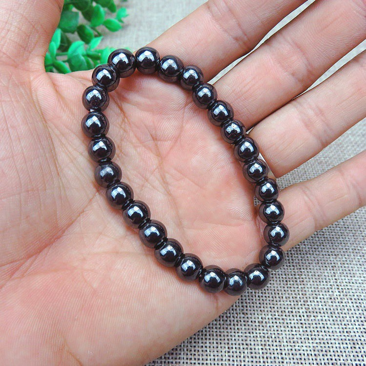 Gelang Trendy 8mm Cool Black Magnetic Hematite Stone Therapy Healthcare Beads Bracelet