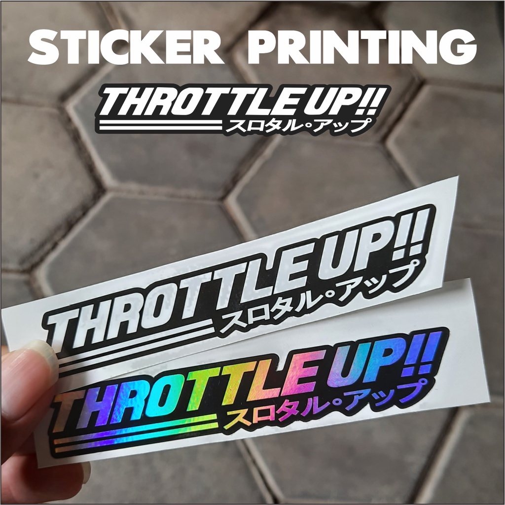 

Stiker Visor Motor Throttle Up Printing Hologram Sticker Print Cut Visor Helm ukuran 10cm