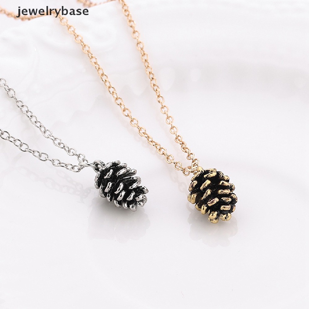 [jewelrybase] Spesimen Tanaman Kacang Pinus Sederhana Baru Liontin Kalung Pine Cone Acorn Pendant Butik