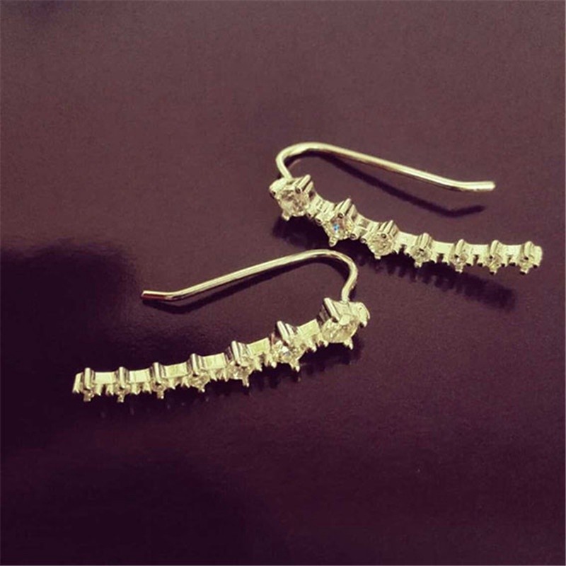 1pasang woman fashion elegant Kristal Berlian earbone Studs earring Hadiah Perhiasan