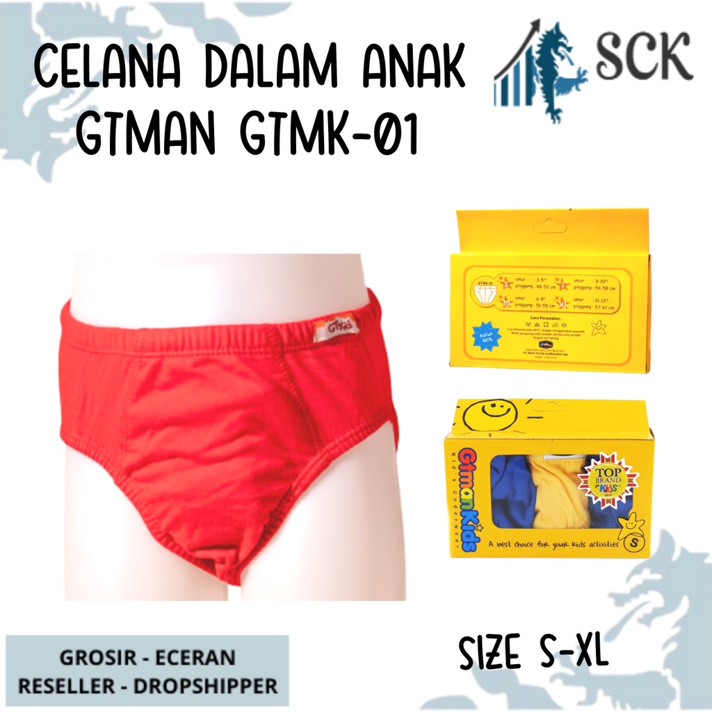 [ISI 3] CD GTMK-01 GTMAN KIDS / Celana Dalam Anak GTMK Bahan Katun / Mini Briefs S-XL - sckmenwear GROSIR