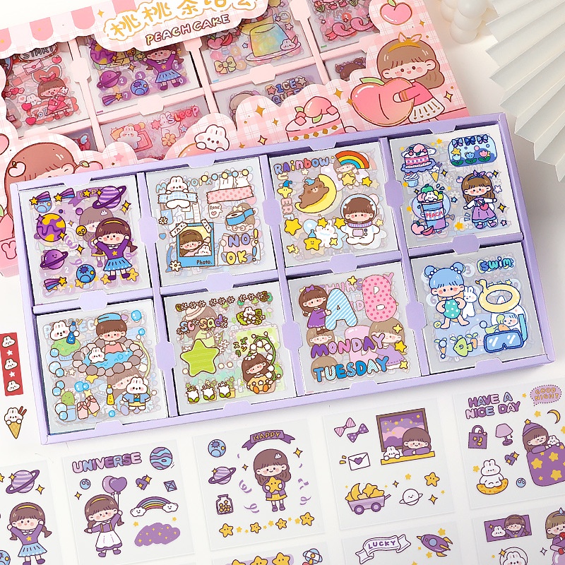 Isi 200 Lembar Sticker Deco Aesthetic Lucu Momo Stiker Anti Air Tumblr DIY Hp Stiker Motif Kartun Lucu ala Korea Dekorasi Buku Diary Memo Journal Catatan Harian Anak Sekolah Alat Tulis Bahan Stiker Transparant Bisa Untuk Kado Ulang Tahun @banyak