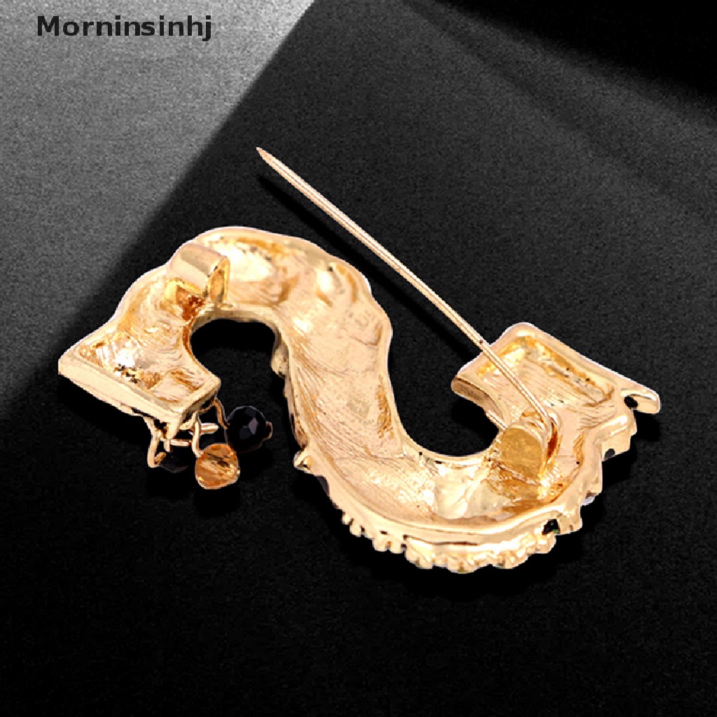 Mornin Vintage Berlian Imitasi Huruf Enamel Mutiara Imitasi Bros Wanita Baroque Alfabet Initial Pin Fashion Perhiasan Hadiah id