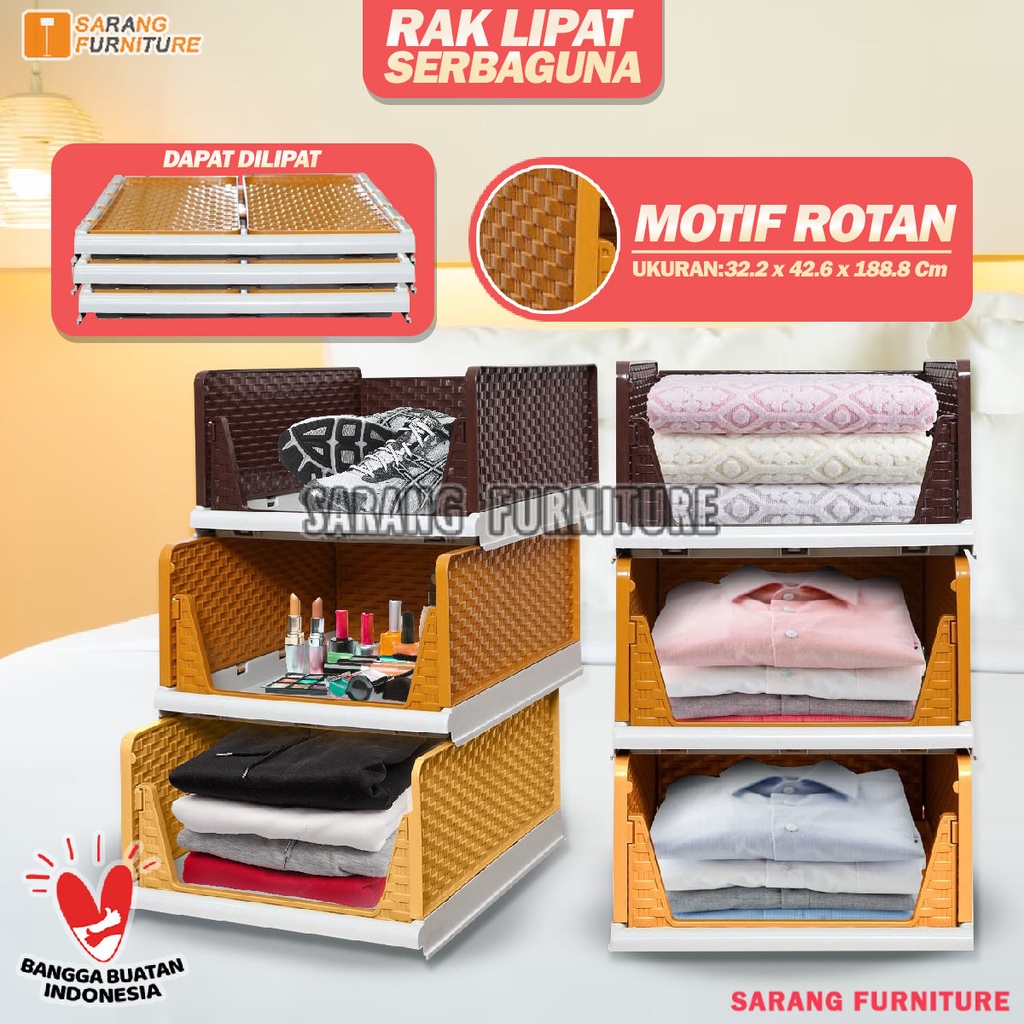 Box RLST Tabitha  Rak Lipat Serbaguna Storage Box Lipat Folding Cabinet Tempat Baju Tempat Barang Folding Box Serbaguna Multipurpose