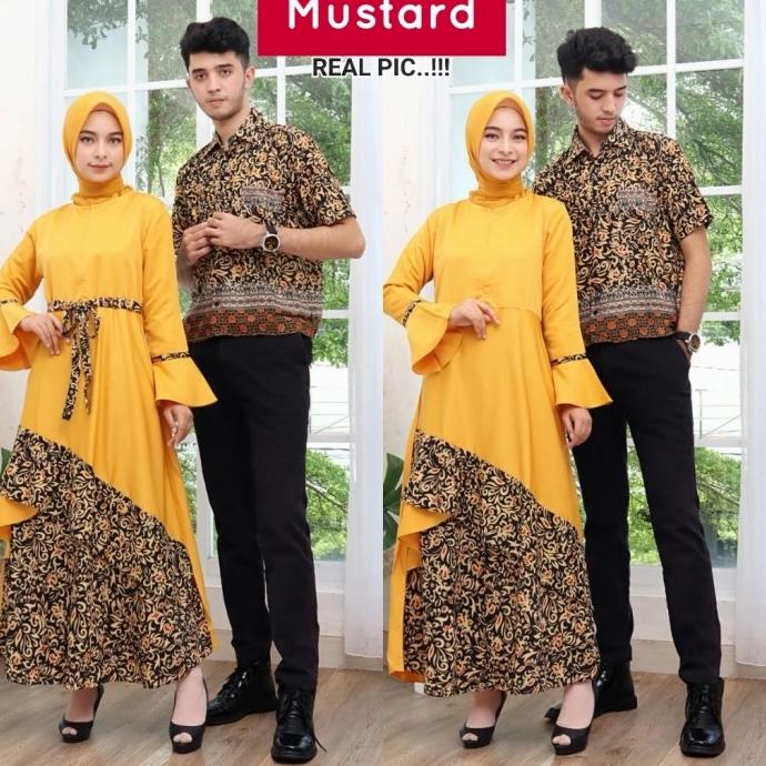 COUPLE SONI MUSTARD BAJU MUSLIM LEBARAN PASANGAN MURAH SONY GB ORI T64654UY