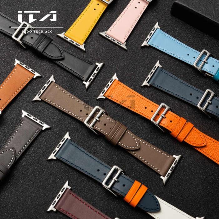 Strap Apple Watch Hermes Iwatch Se 6 5 4 3 Hermes Leather Kualitas Terbaik