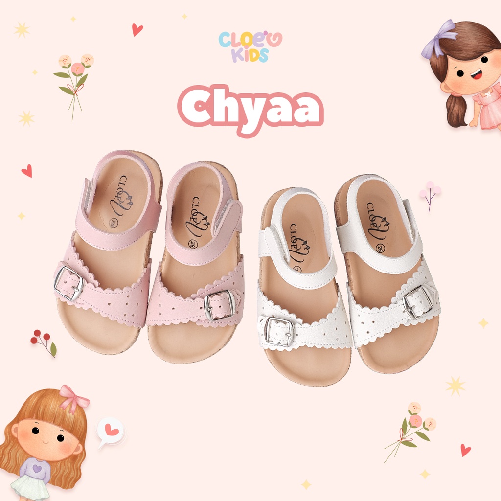 CLOEVKIDS - READY STOCK Chyaa Size 22-35 Sepatu Sandal Anak Perempuan Slop Flat Lucu