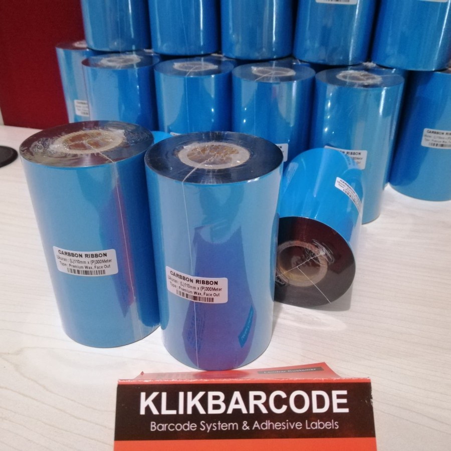 

RIBBON WAX PREMIUM 110mm X 300 METER JUALAN RIBBON BARCODE