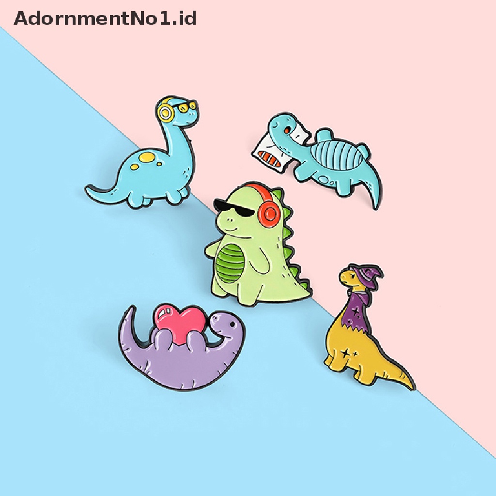 [AdornmentNo1] Kreatif Trendi Kartun Lucu Dinosaurus Hewan Tetesan Minyak Bros Pin Denim Tas Hadiah Pria Wanita Fashion Perhiasan Pakaian Dekorasi [ID]