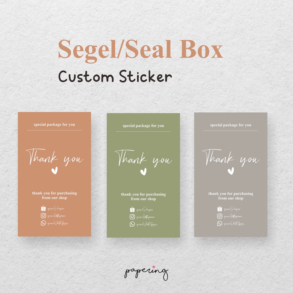 

sticker segel packing/seal packing box