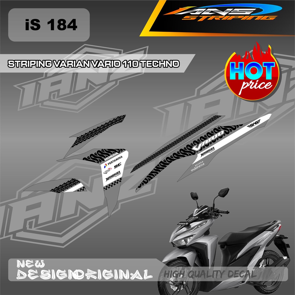 DECAL LIST VARIO STRIPING  TECHNO 110 KONSEP  SUDAH MENGGUNAKAN LAMINASI / STIKER KERETA VARIO TECHNO OLD IS184