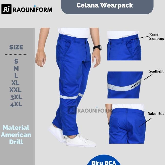 celana wearpack safety pria/seragam safety/setelan celana kerja pria