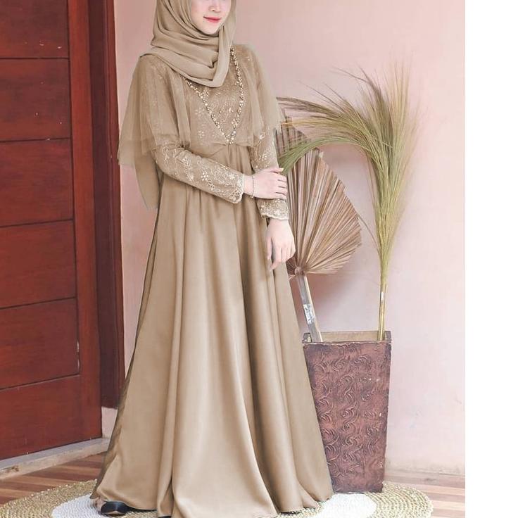 ▲ XC - Maxi Edeline / Maxi Tile Mutiara / Maxi Terbaru / Maxi Dress Edeline / Gamis Pesta ⅍