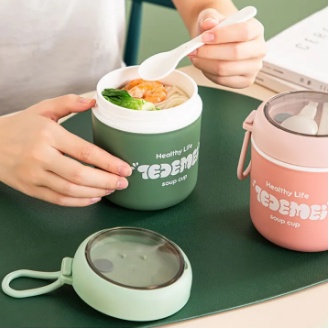 DEOS-NEW SOUP CUP 510 ML PORTABLE KODE 6772 KOTAK MAKAN GELAS SOUP CUP/SEREAL/SUSU/KOPI