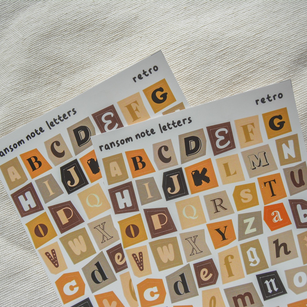 

ransom note letters sticker sheet