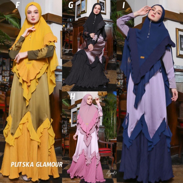 PLITSKA GLAMOUR by AGOEST HANGGONO (Gamis syari, gamis pesta, gamis set, dress pesta, gamis simple, 