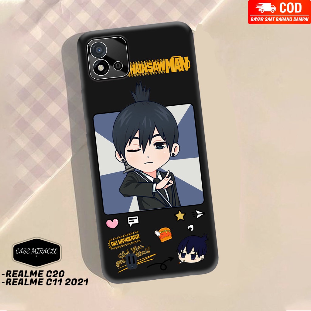CM Case REALME C20 / C11 2021  Softcase Lentur Warna Hitam Macaron Protector Lensa Kamera Kaca  [ CH