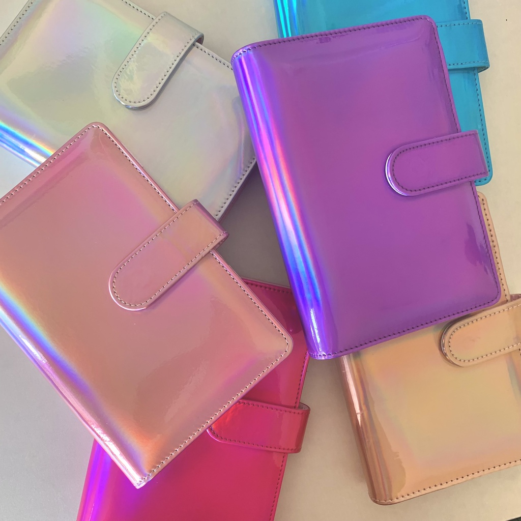 

[HARU] Binder Hologram A6 Aesthetic 6 Rings Budgeting Journaling Binder