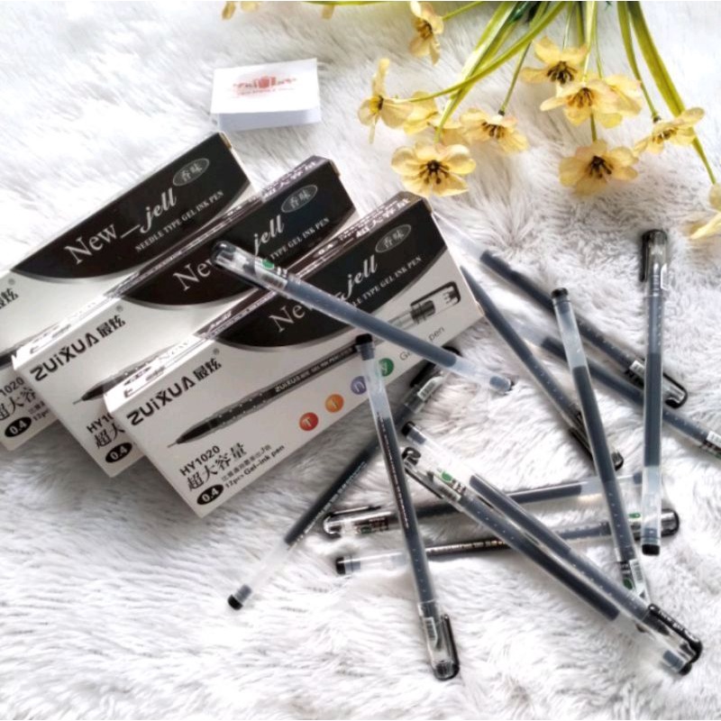 

pulpen gel zuixua 12 pcs new jell hitam pen gel selusin pena murah