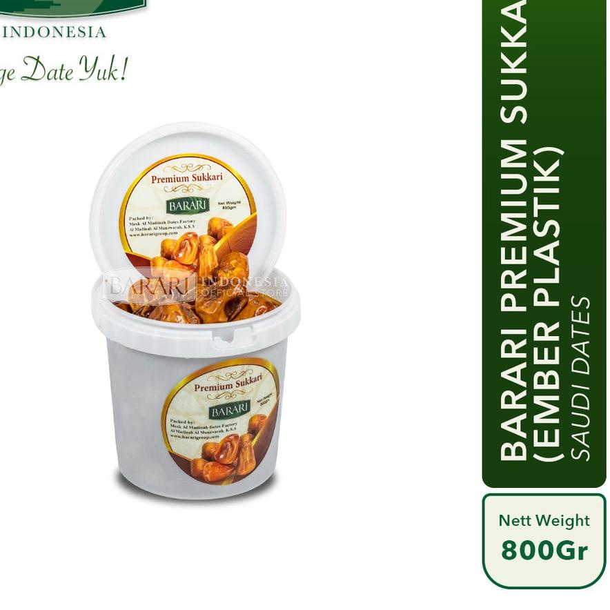 

✺ Kurma Barari Premium Sukkari 800Gr (Kemasan Ember Plastik) Saudi Arabia ♝