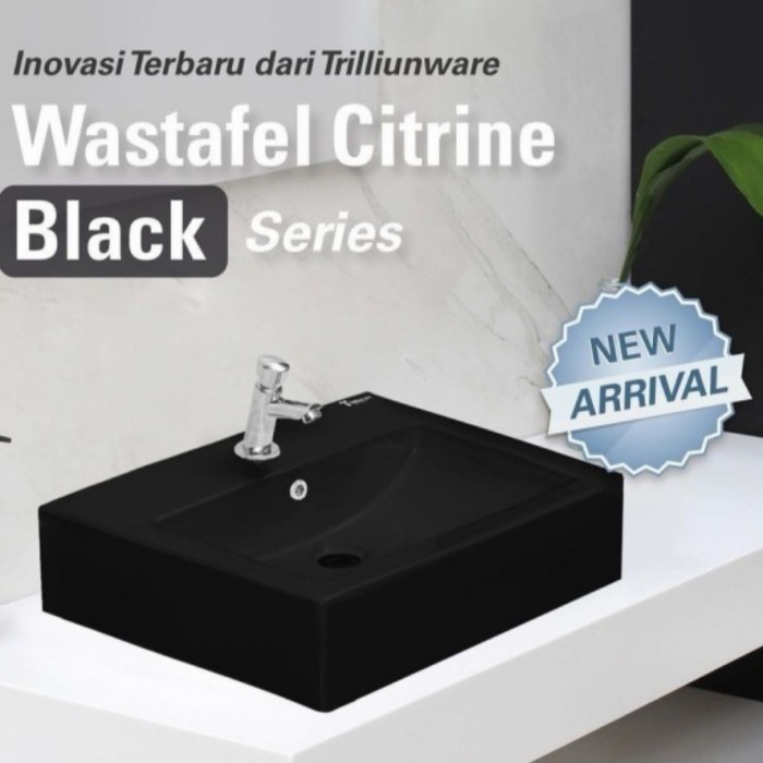 Washtafel Wastafel Gantung Black Kotak Trilliun Ware Citrine 50Cm 39Cm