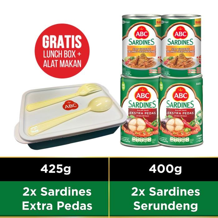 

Abc Sarden Extra Pedas 425G 2X, Bumbu Serundeng 400G 2X Free Lunch Box 046