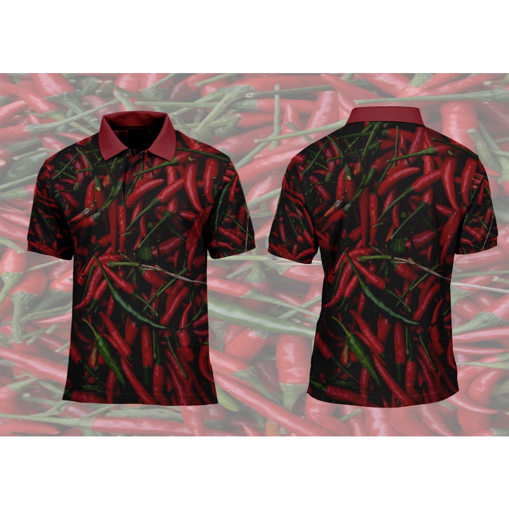 kaos baju sayur mayur baju kaos cabai cabaian fullprint freenikname bisa custom cabe manapun terbata