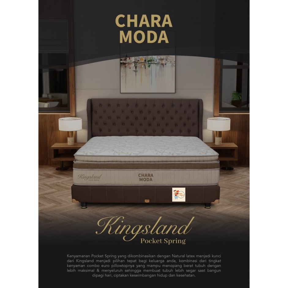 Springbed Chara Moda By Kangaroo Tebal 40cm - Matras Pocket Spring Tipe Kingsland Fullset 180x200 - 