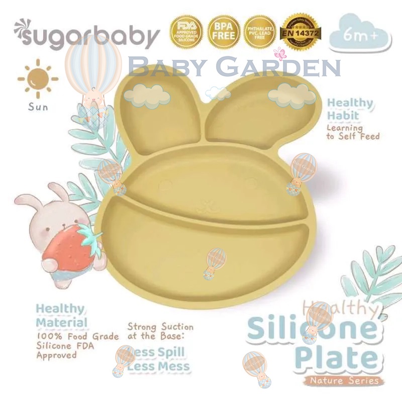 Sugar baby healthy silicone plate piring makan bayi silikon Sugarbaby -sun