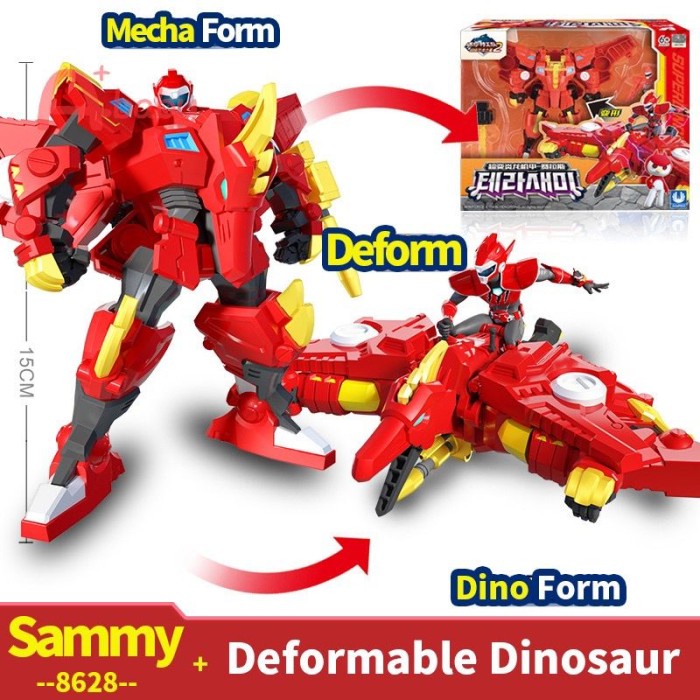 Terlaris Deformation Robot Mini Force Super Dino Sammy Robot Miniforce Baru