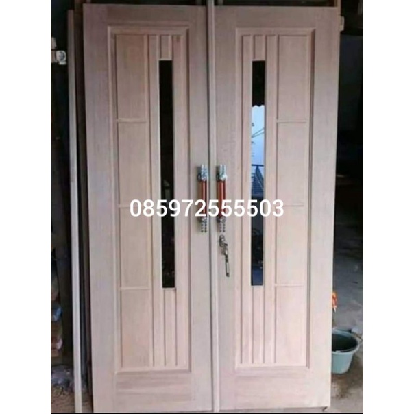 kusen dan pintu kupu-kupu kayu Meranti bayur oven