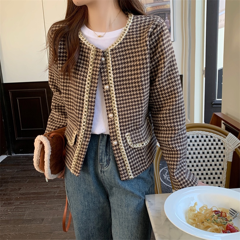 XIAOZHAINV Korean Style Cardigan Lengan Panjan Wanita Crop 0724