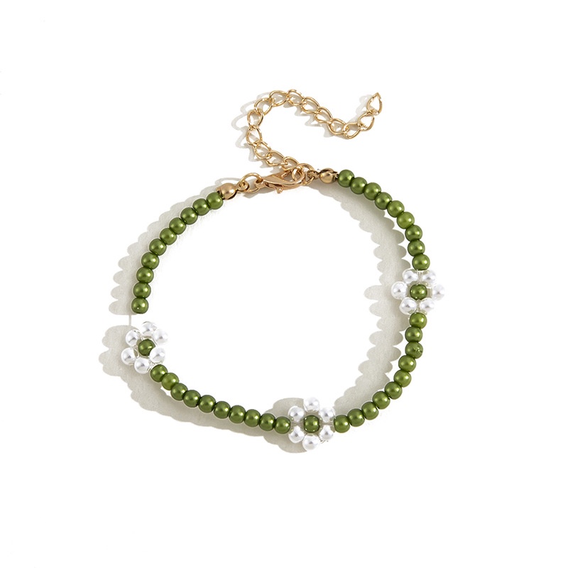 Gelang Manik-Manik Bunga Individual Elegan Manik-Manik Gaya Bohemian Pantai Resort Daisy Kecil Gelang Perempuan1