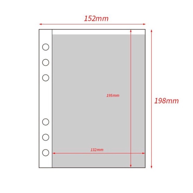 Refill Inner Binder Foto Sleeves Standard A5 Sleeves Transparan Photo Album Binder Refill Inner Sleeves KPOP Lomo Cards Photocard PC Storage Loose-leaf ALB