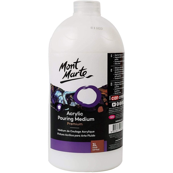 

Mont Marte Premium Acrylic Pouring Medium 1L / Medium Campur Akrilik