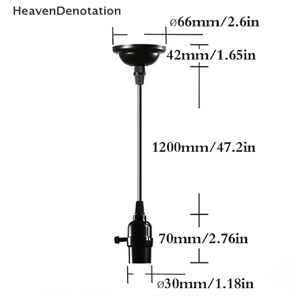 [HeavenDenotation] E27 Retro Lampu Gantung Aluminium Shell Edison Screw Bulb Hanging Lamp Base HDV