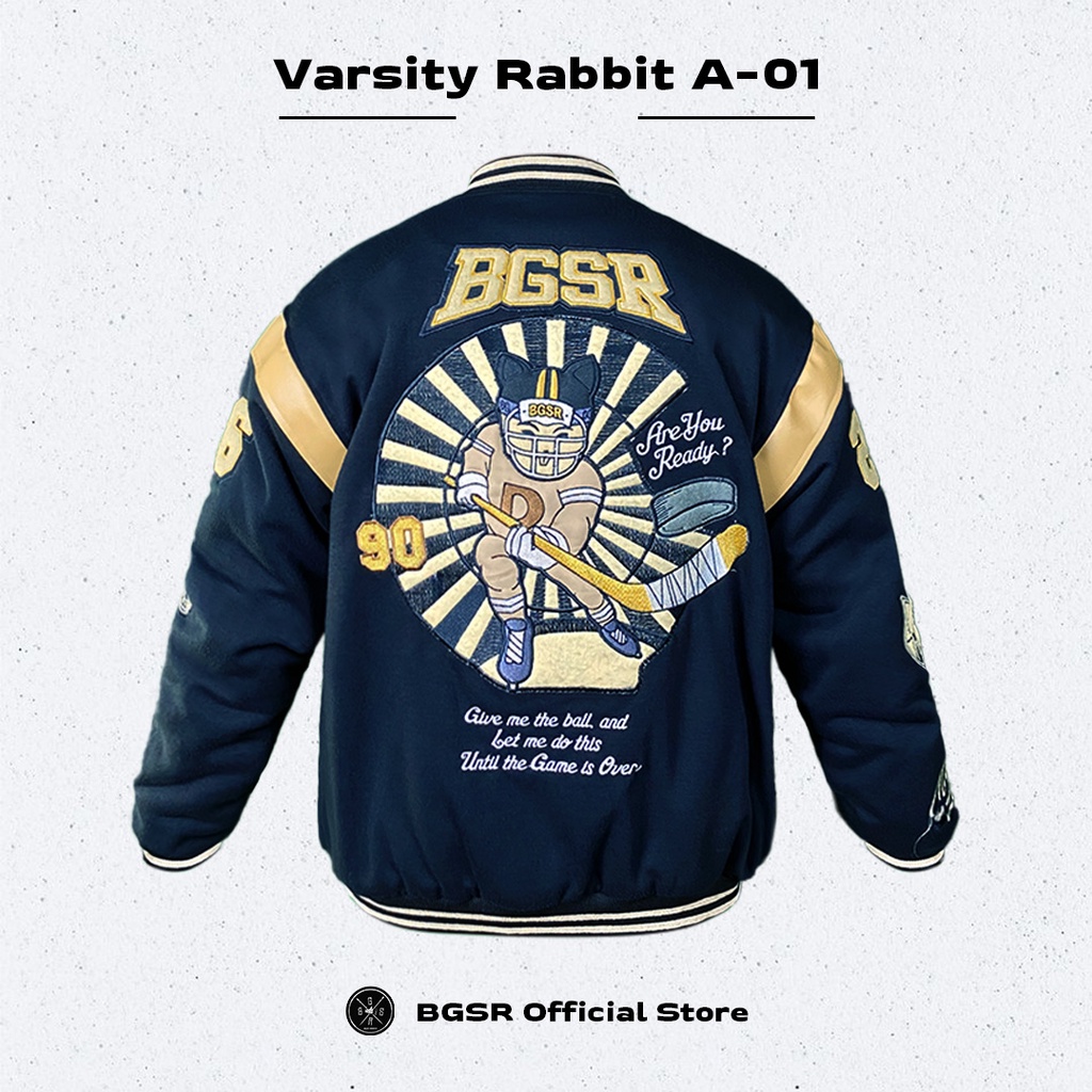 Jaket Baseball Varsity Jacket Pria Touring Sunmori Windbreaker Rabbit