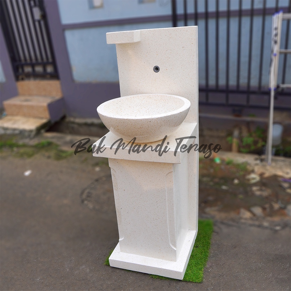 Wastafel teraso Tipe Pedestal Bali 115 CM Putih BAK MANDI TERASO