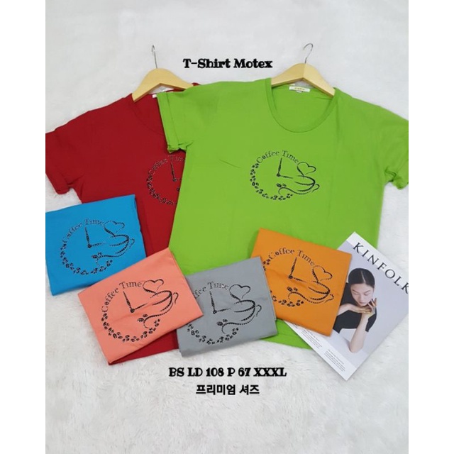 Kaos V Neck Wanita Jumbo XXXL - Kaos Calfia Import Motek XXXL