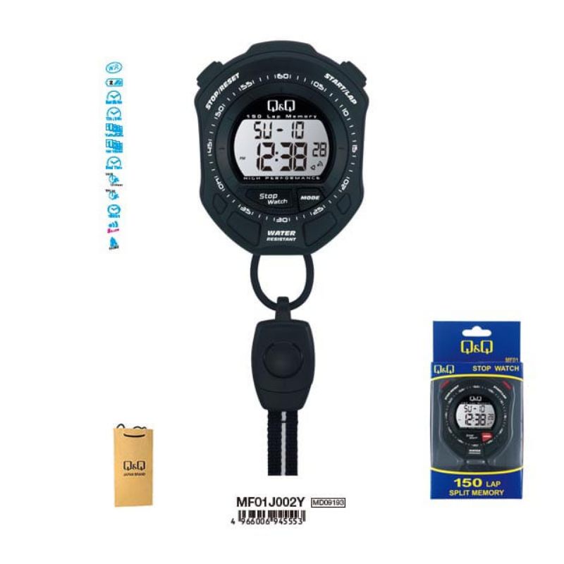 STOPWATCH DIGITAL Q&Q MF 01 STOPWATCH 150 LAP ORIGINAL
