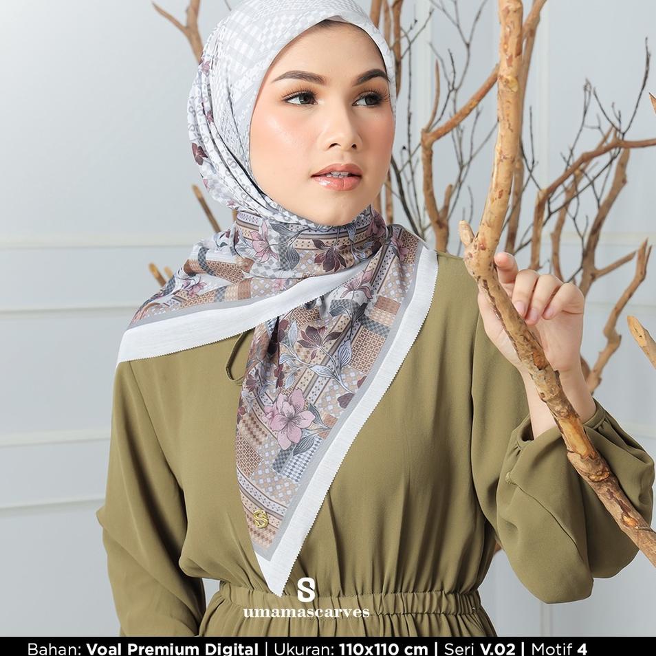 ➭ Kerudung UMAMA SCARVES Jilbab Segiempat Motif Umama Voal Motif Digital LC Premium cm Part 1 ✹