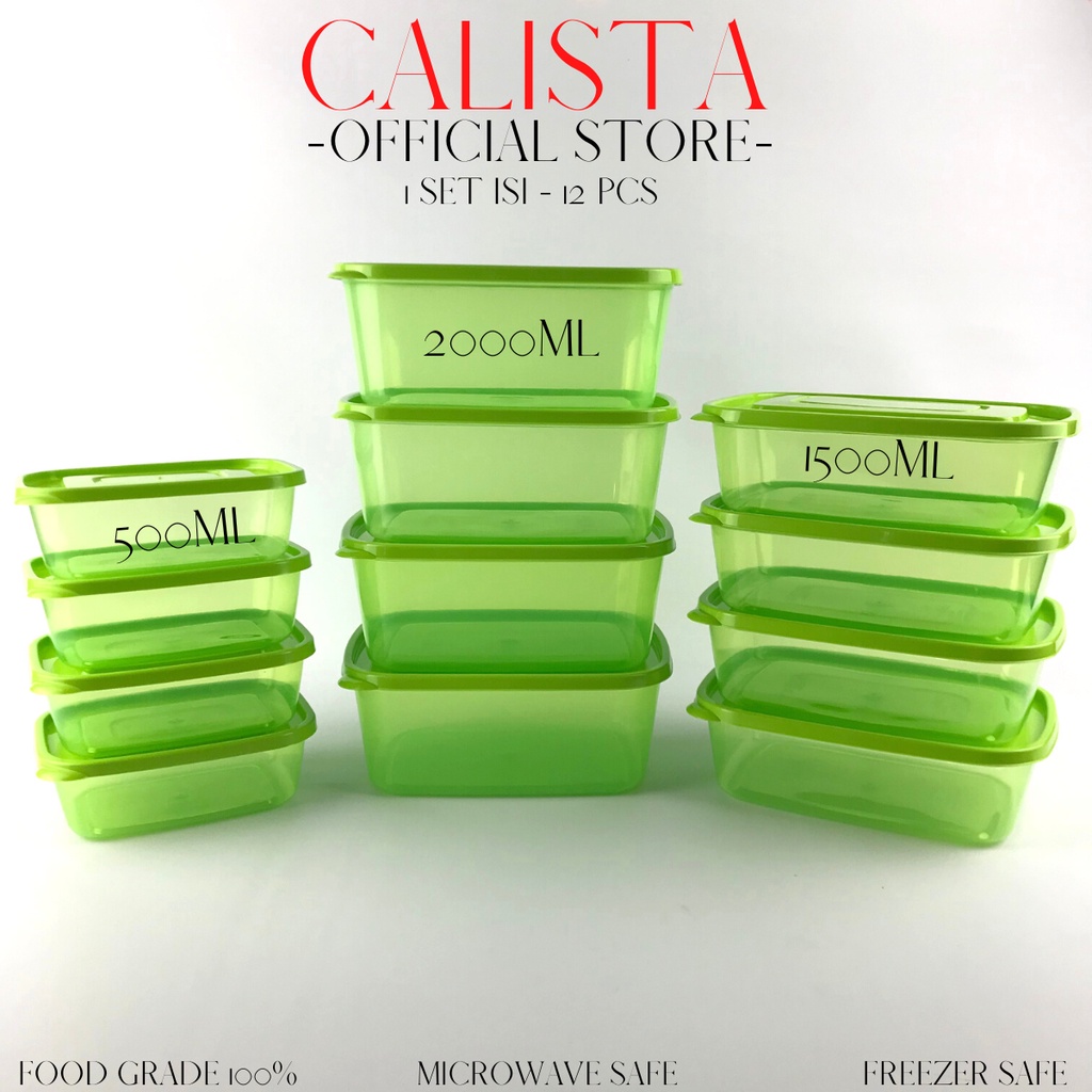 FOOD KONTAINER/CONTAINER SET - TOPLES KOTAK CALISTA FURANO BENING SEALWARE 1 SET ISI 12PCS - TEMPAT WADAH PENYIMPANAN MAKANAN BUAH SAYUR DIKULKAS - FOOD PREPARATION STORAGE SET - TOPLES KULKAS SET - TOPLES KUE KERING LEBARAN 1 SET