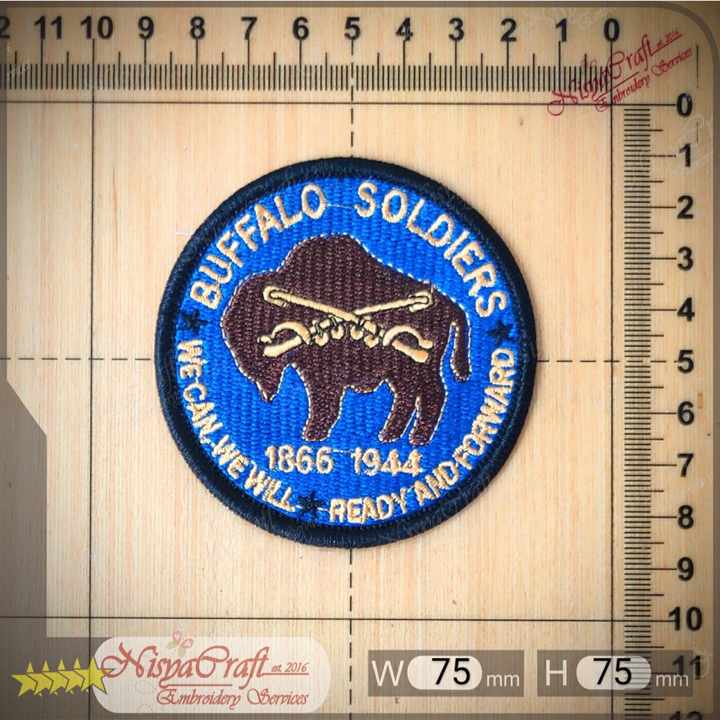 NCEP0101-0071 US ARMY Buffalo Soldiers | Division | Shoulder Sleeve Insignia (SSI)  Patch Bordir