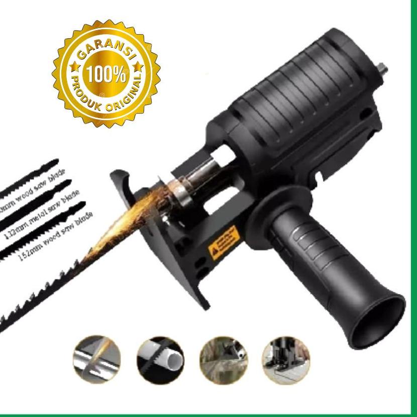 ✦ Adapter reciprocating jigsaw adapter bor ke gergaji tambahan jig saw mesin bor tangan Gergaji Kone