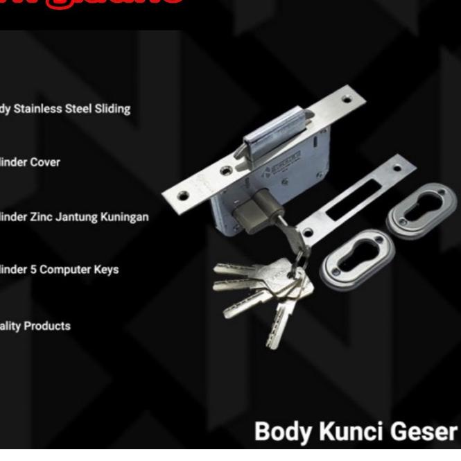 ➺ BODY MEKAR BODY KUNCI PINTU GESER SLEDING DOOR STAINLESS STEEL KUNCI PINTU SLIDING PINTU GESER STA
